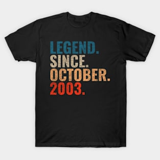 Legend since October 2003 Retro 2003 birthday shirt T-Shirt